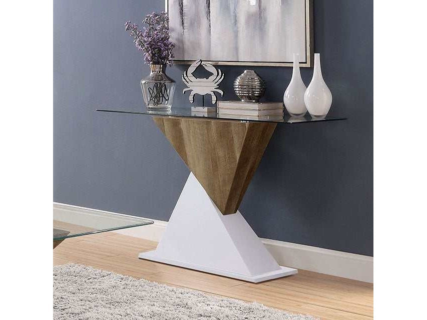 Bima White/Natural Tone Sofa Table