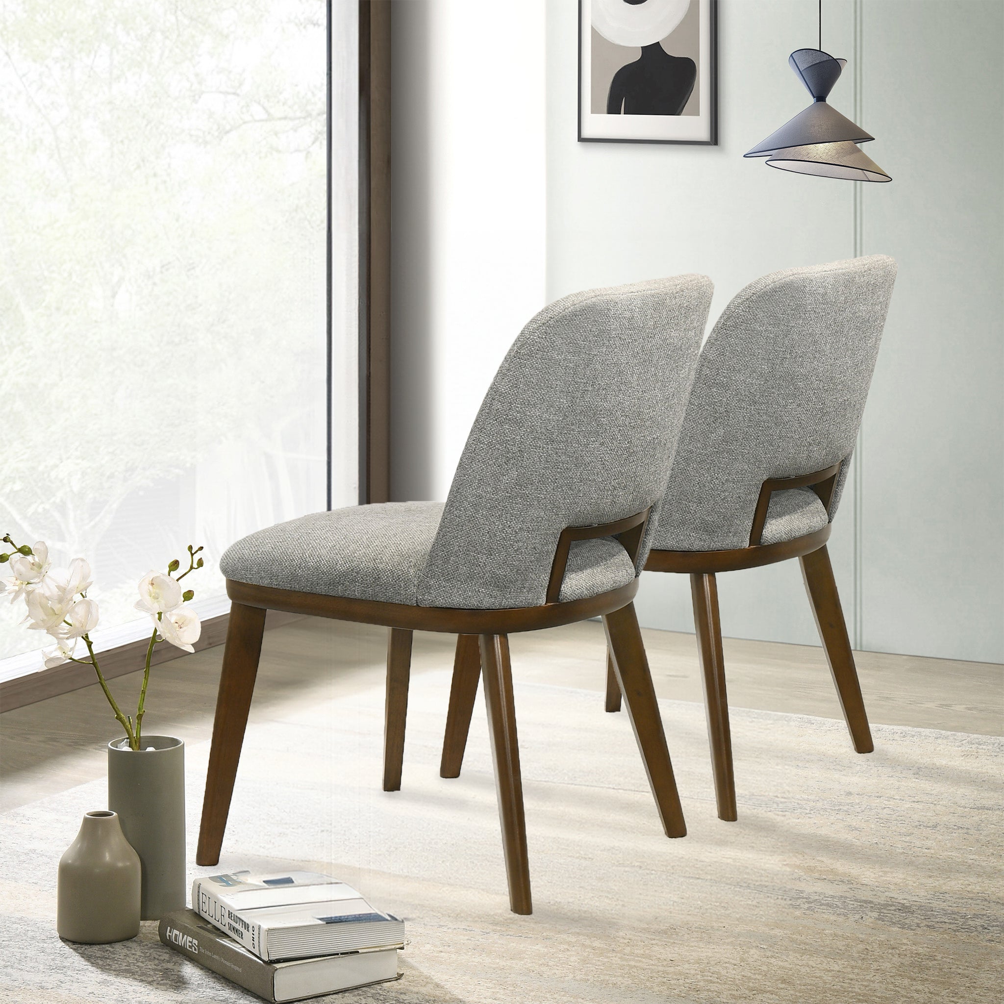 Blaken Light Grey Fabric Dining Chair (Set Of 2)