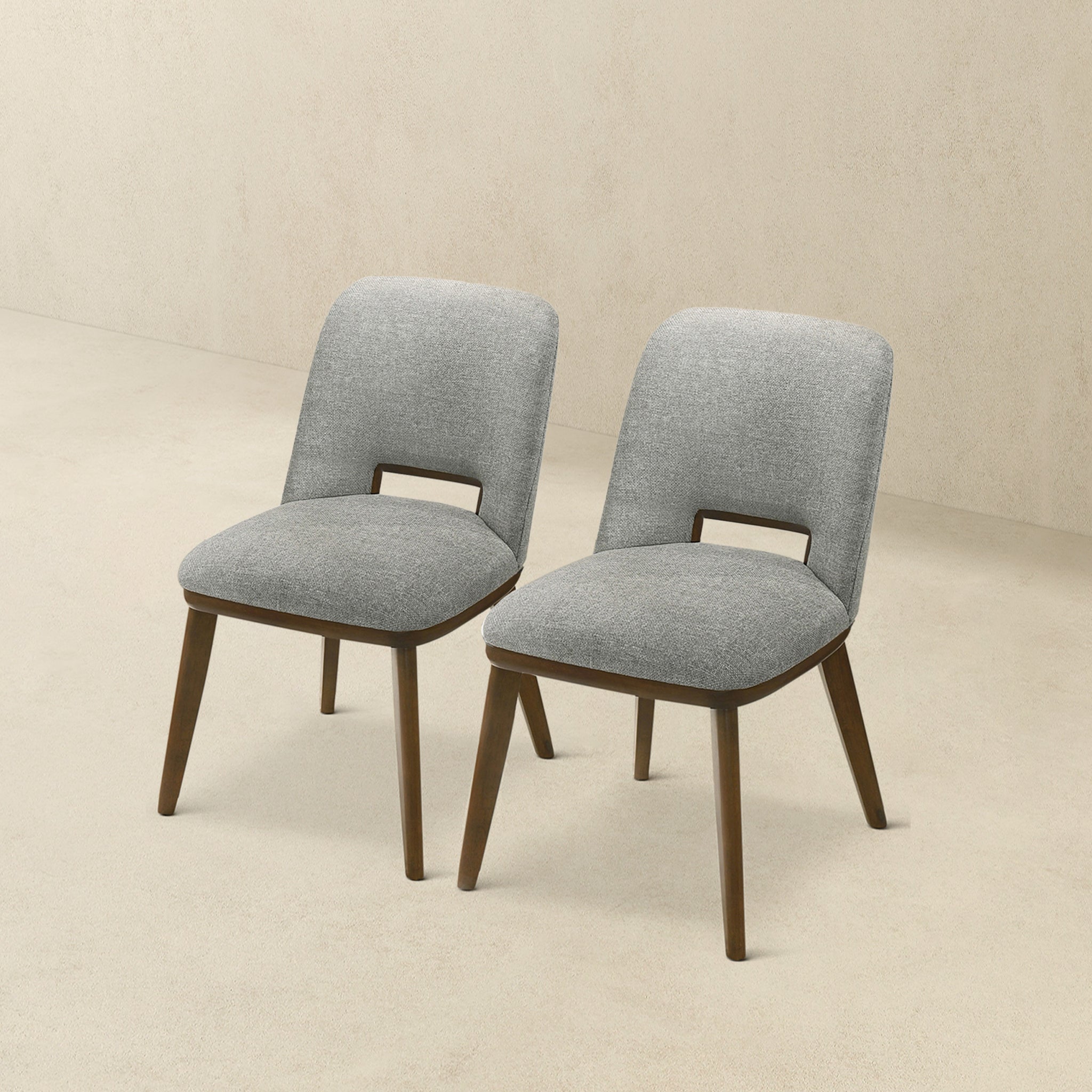Blaken Light Grey Fabric Dining Chair (Set Of 2)