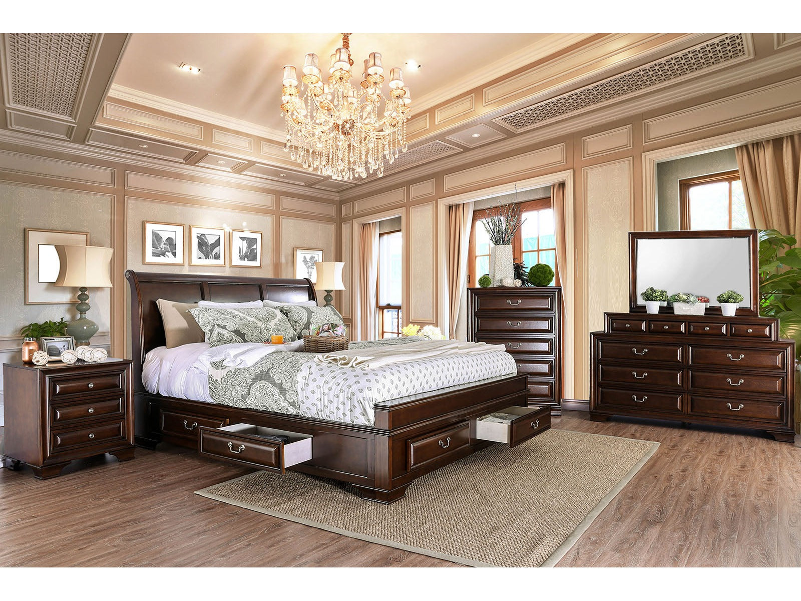 Brandt Brown Cherry 4 Pc. Queen Bedroom Set