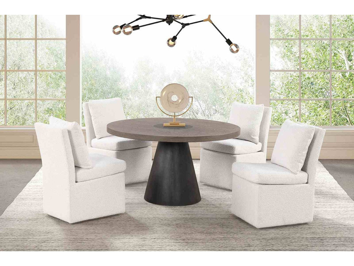 Broager Rustic Oak/Dark Walnut 5 Pc. Round Dining Table Set