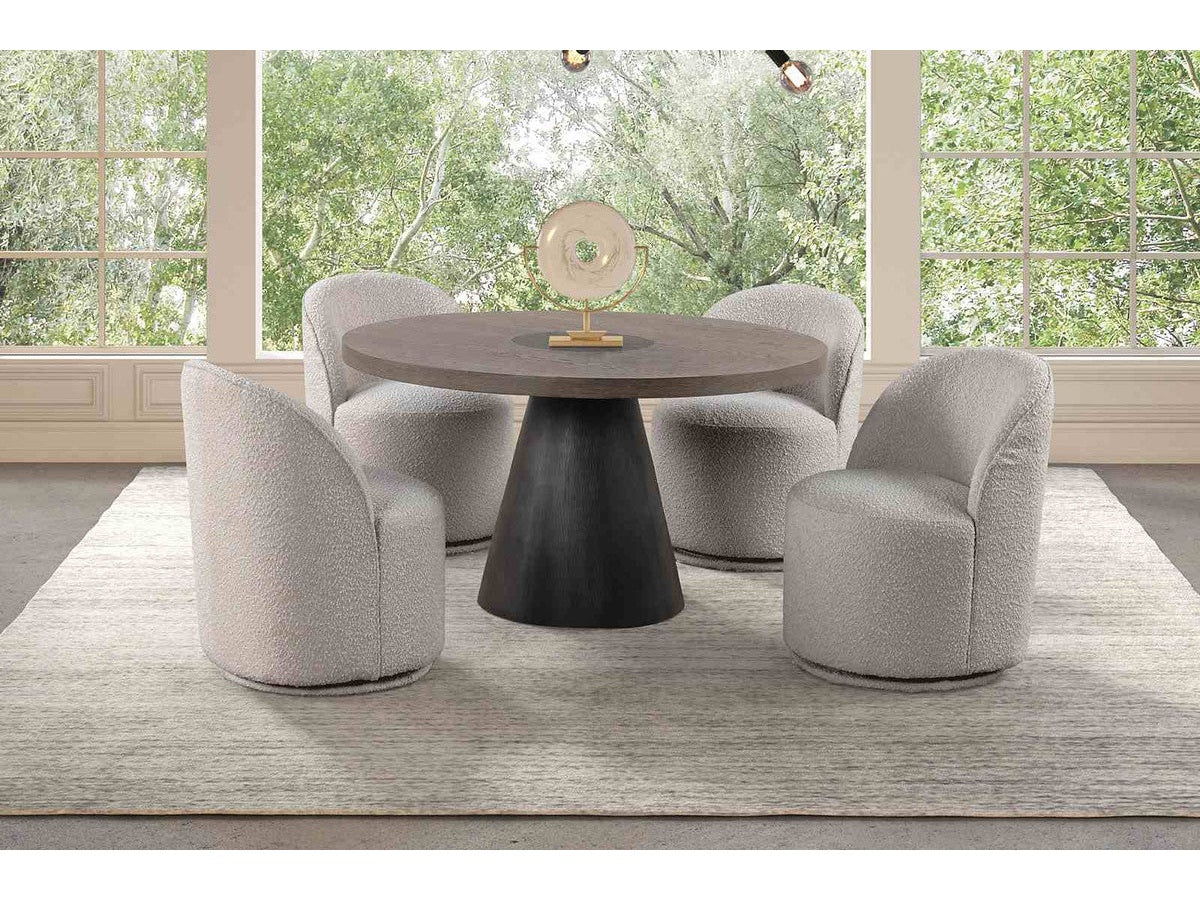 Broager Rustic Oak/Dark Walnut 5 Pc. Round Dining Table Set