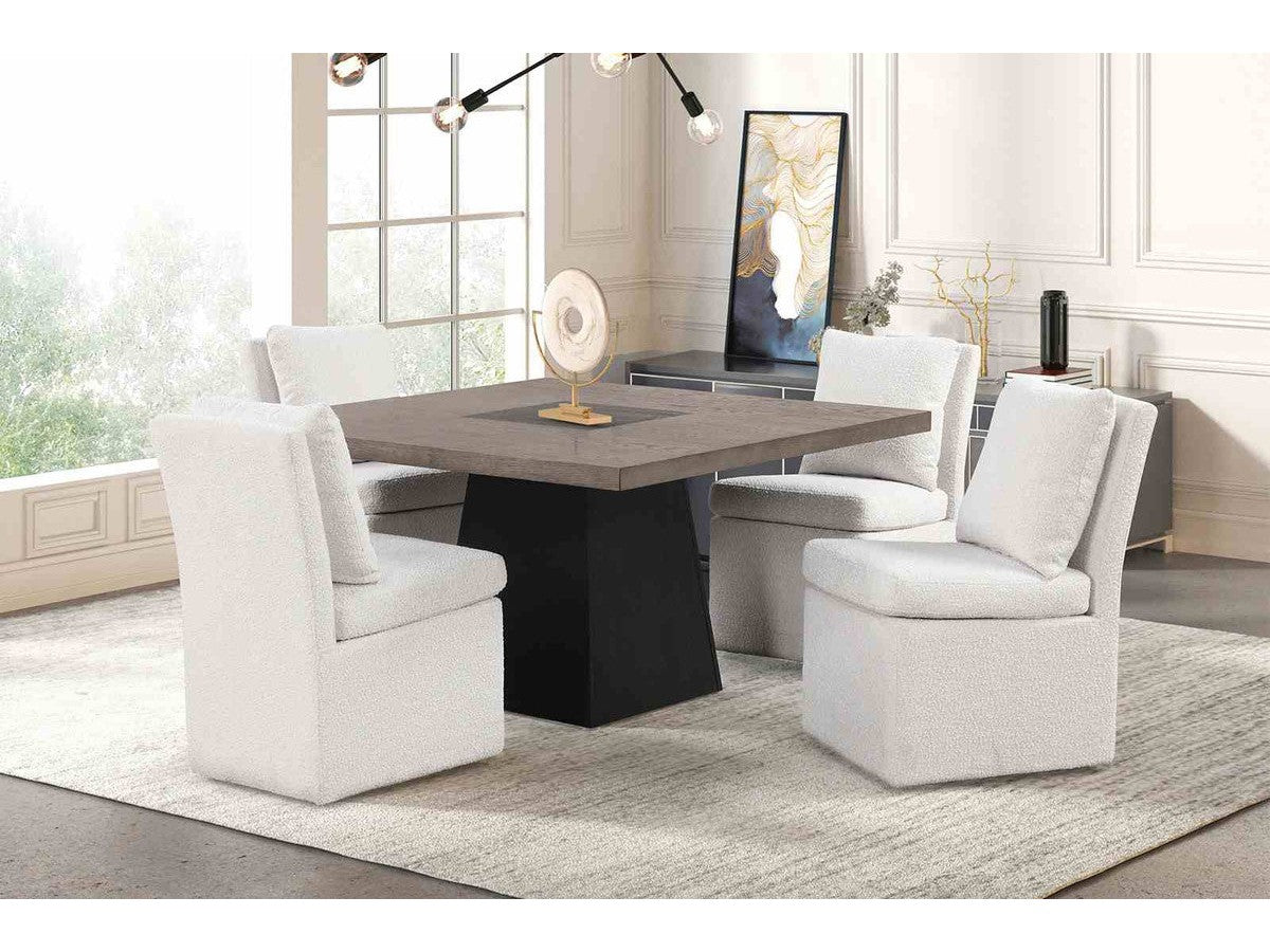 Broager Rustic Oak/Dark Walnut 5 Pc. Square Table Set