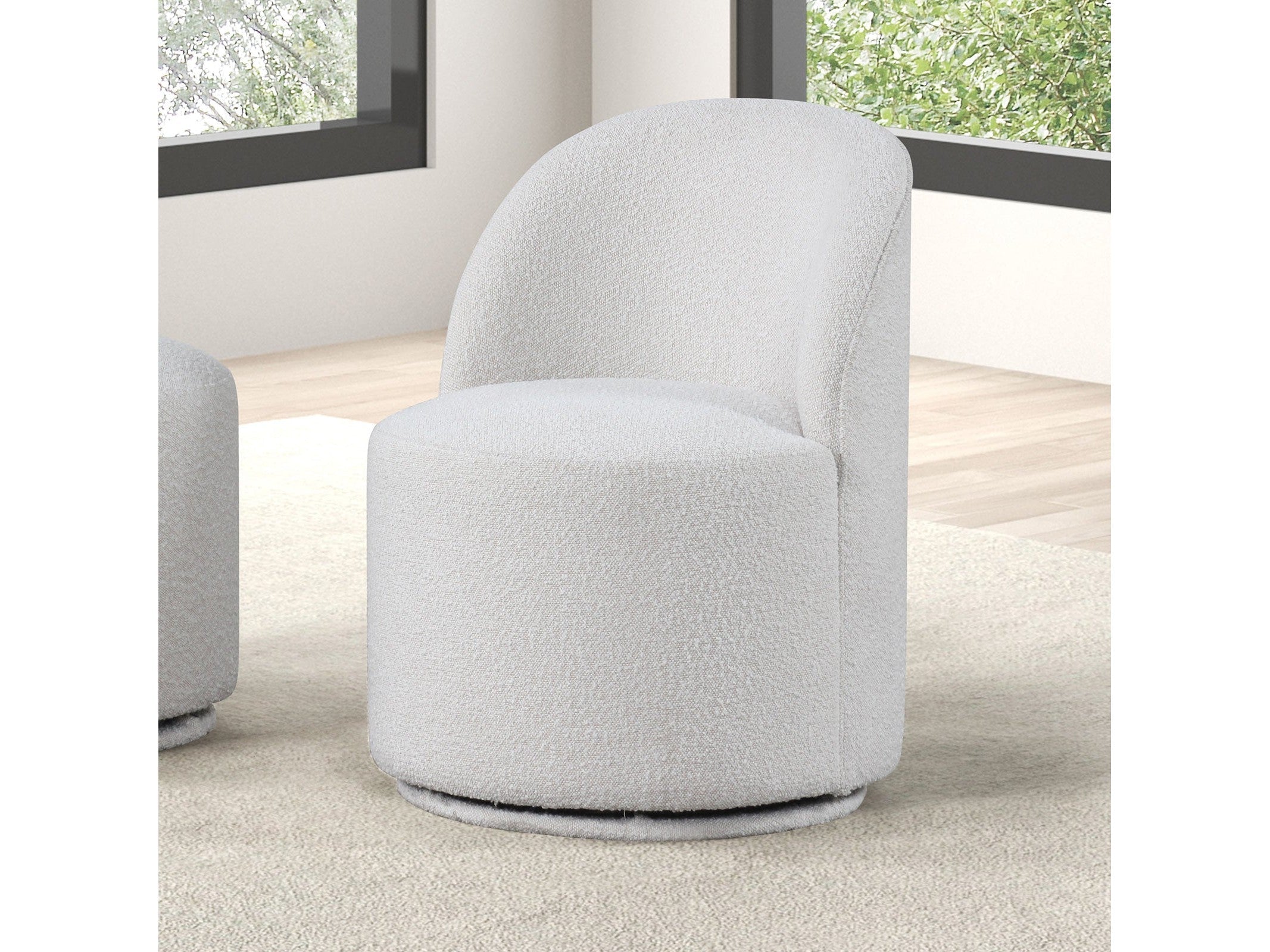 Broager White Swivel Chair