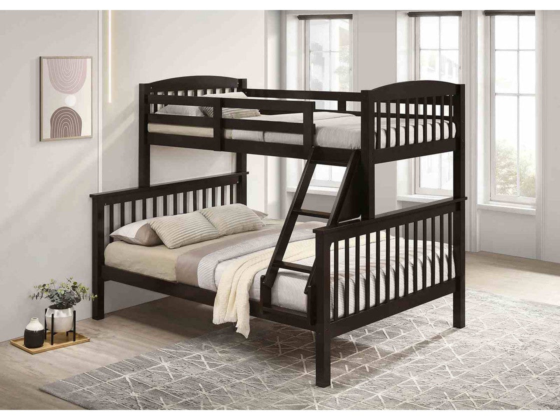Brookings Dark Walnut Twin/Full Bunk Bed w/ Mattresses