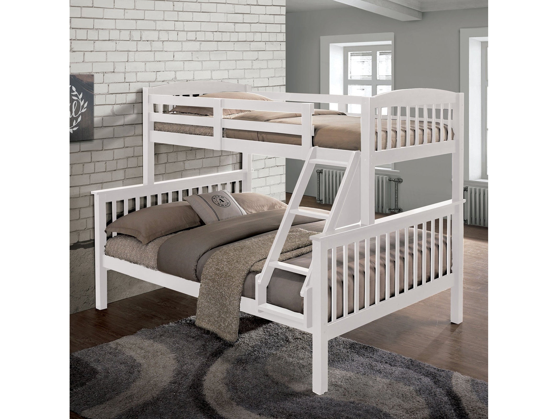 Brookings White Twin/Full Bunk Bed