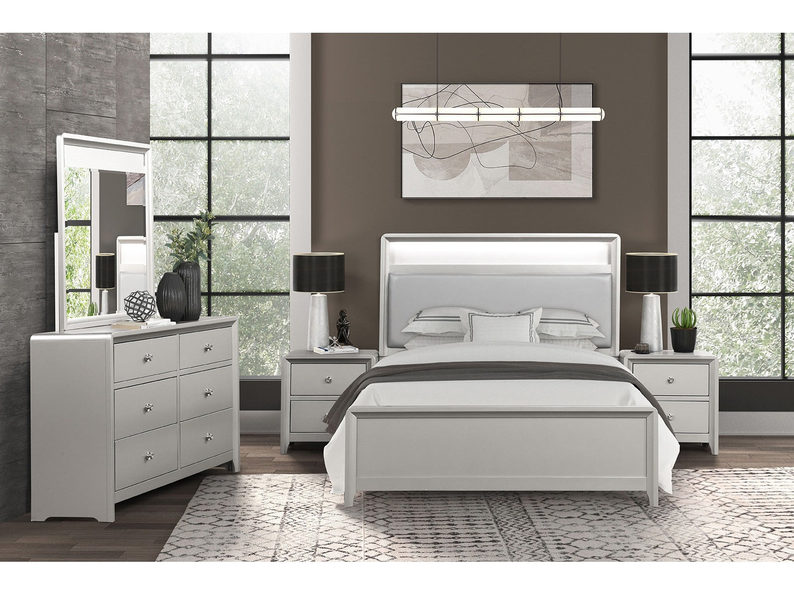 Bryne Champagne Queen 5 Piece Bedroom Set w/Chest