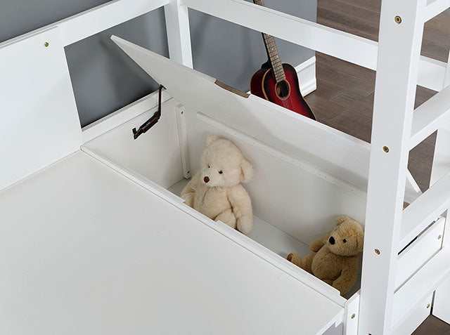 Callistus White Twin Workstation Loft Bed