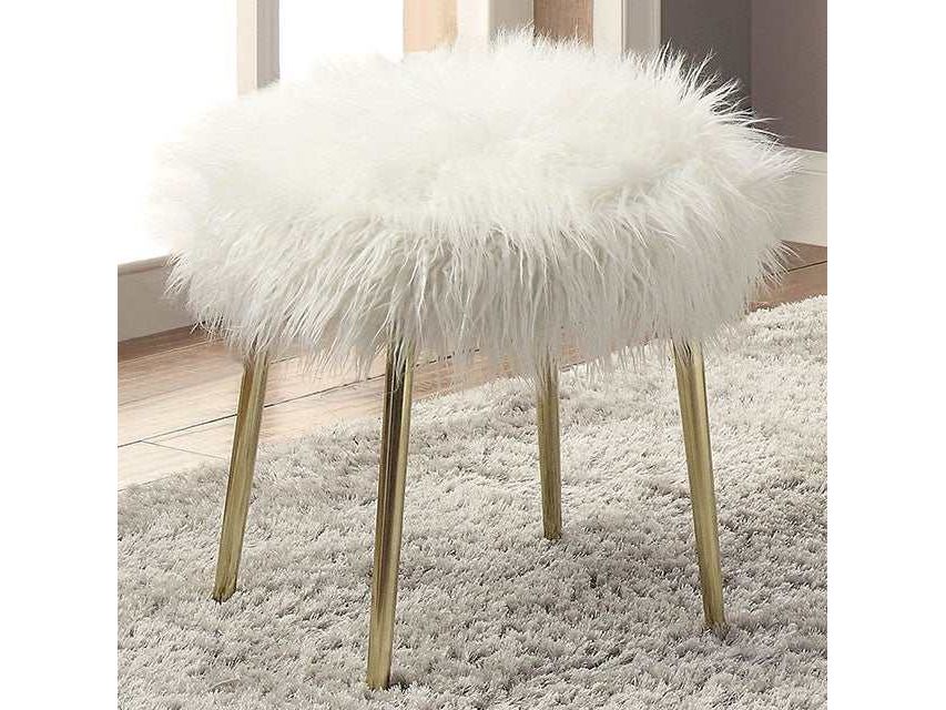 Caoimhe White/Gold Ottoman