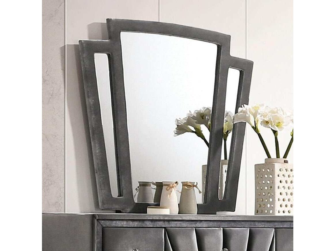 Carissa Gray Velvet Upholstered Mirror