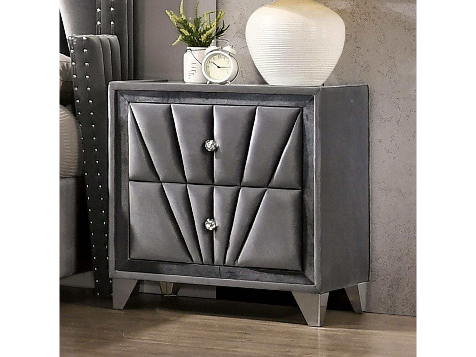 Carissa Gray Velvet Upholstered Nightstand