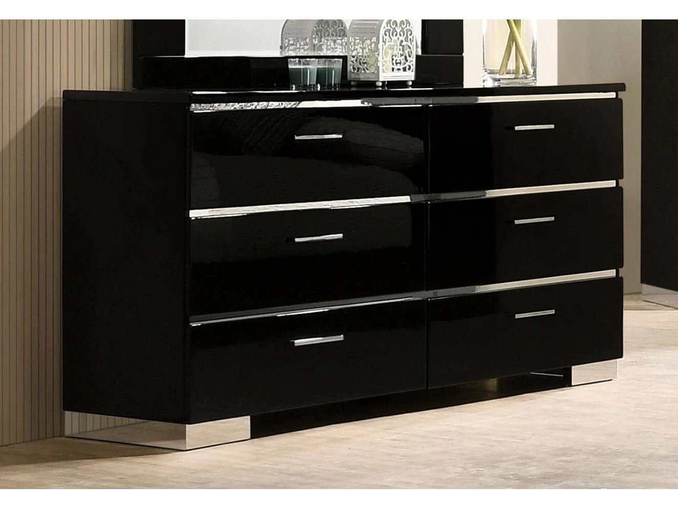 Carlie Black & Chrome Dresser