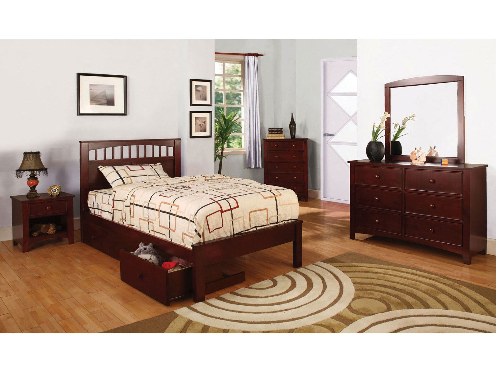 Carus Cherry 4 Pc. Twin Bedroom Set