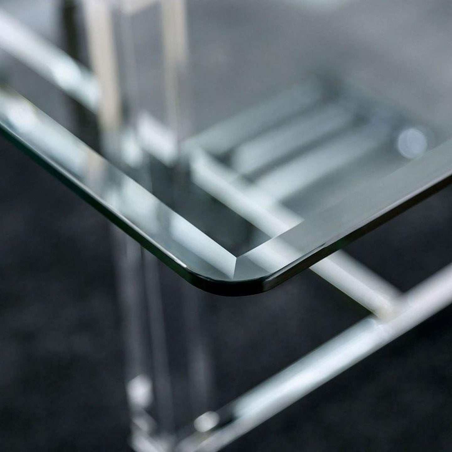 Casper Chrome & Glass Dining Room Table