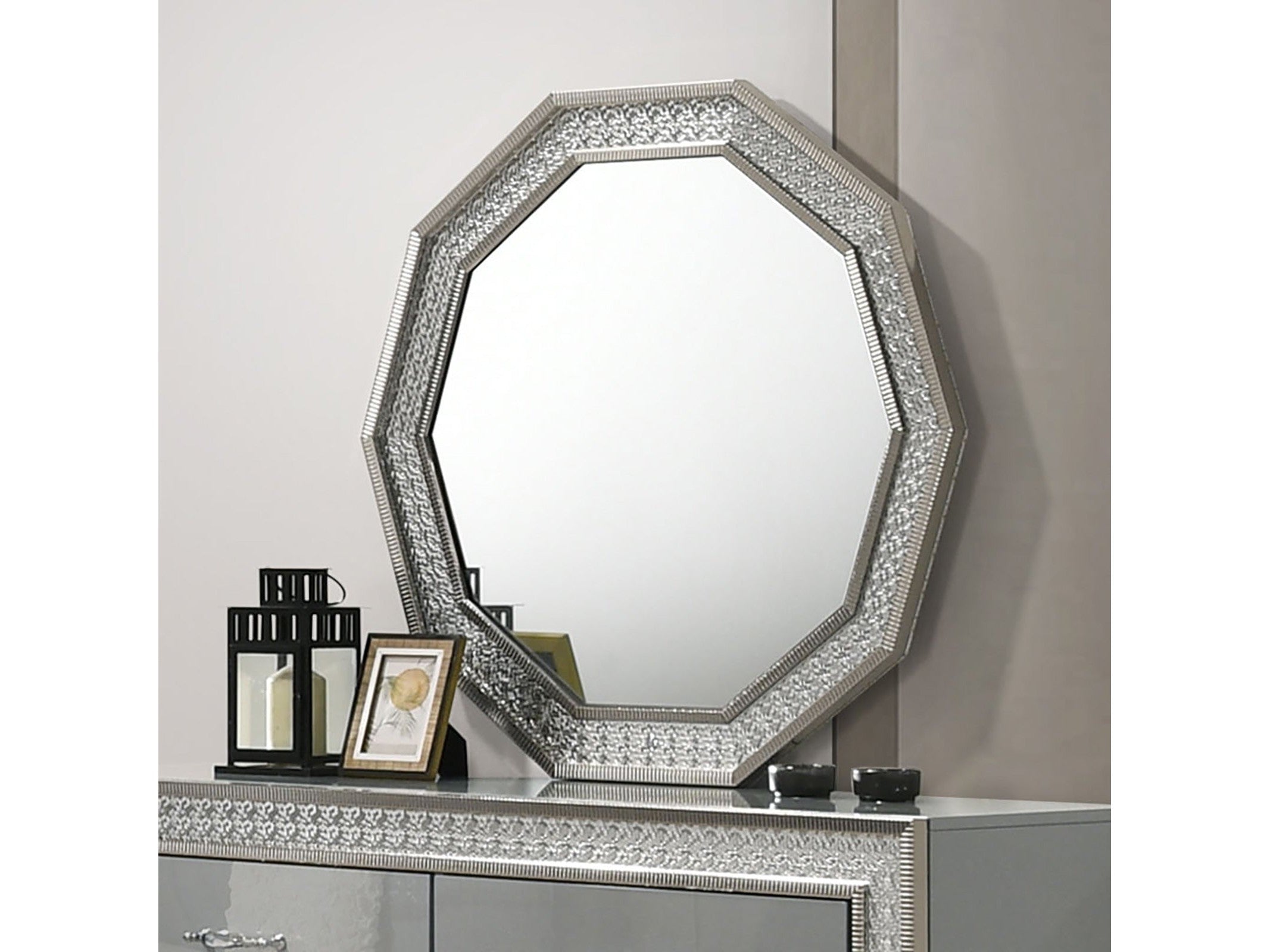 Cassiopeia Metallic Gray Mirror