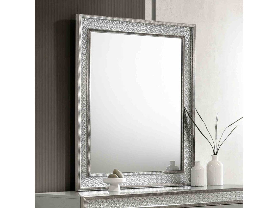 Cassiopeia Metallic Gray Rect Mirror