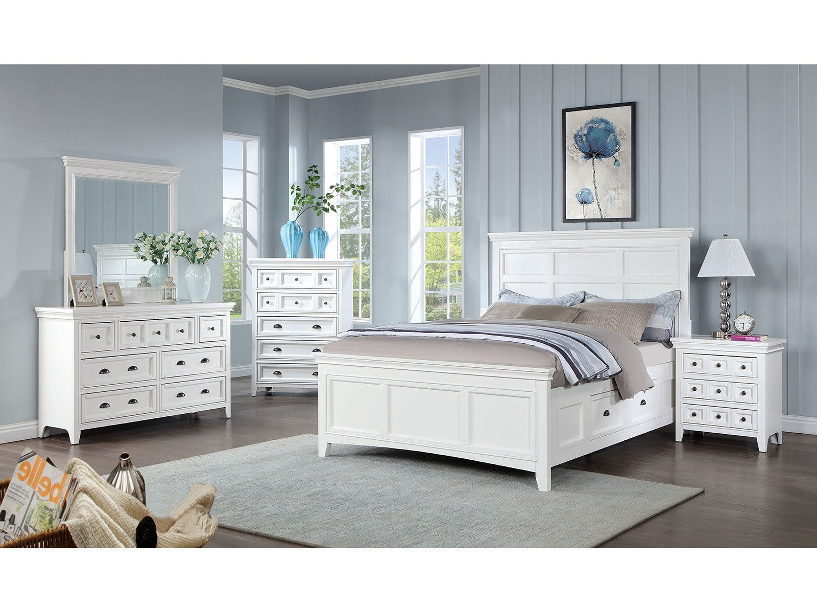 Castile White 4 Pc. Queen Bedroom Set