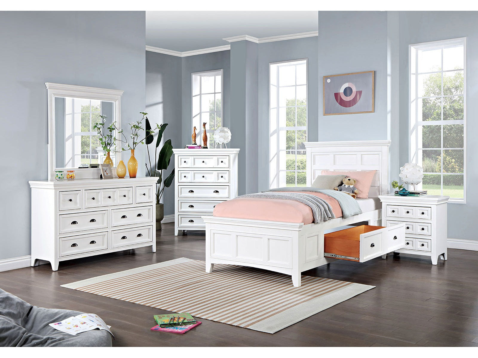Castile White 4 Pc. Twin Bedroom Set