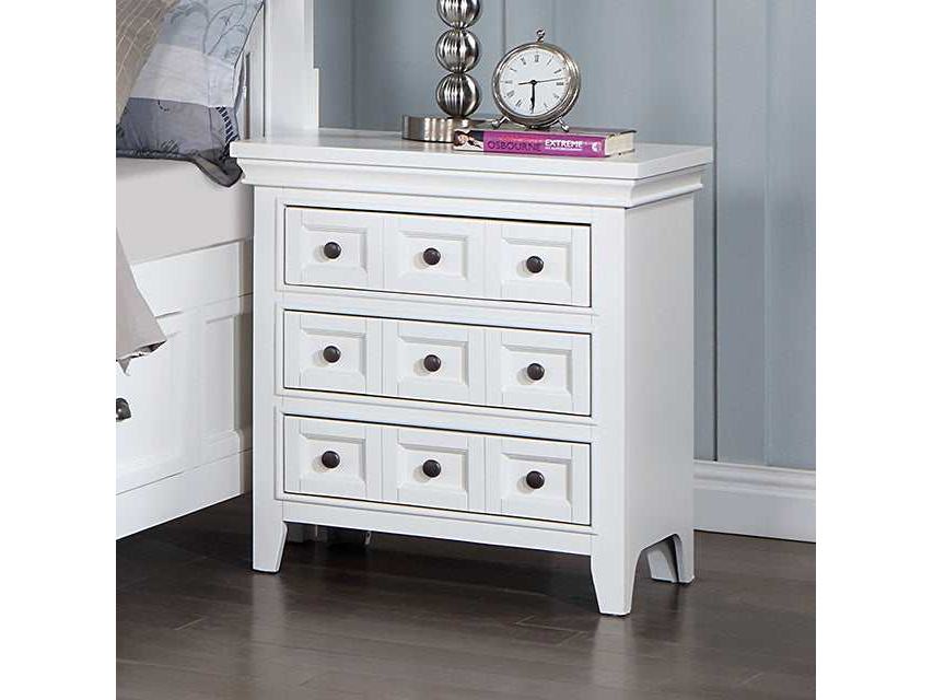 Castile White Nightstand w/ USB