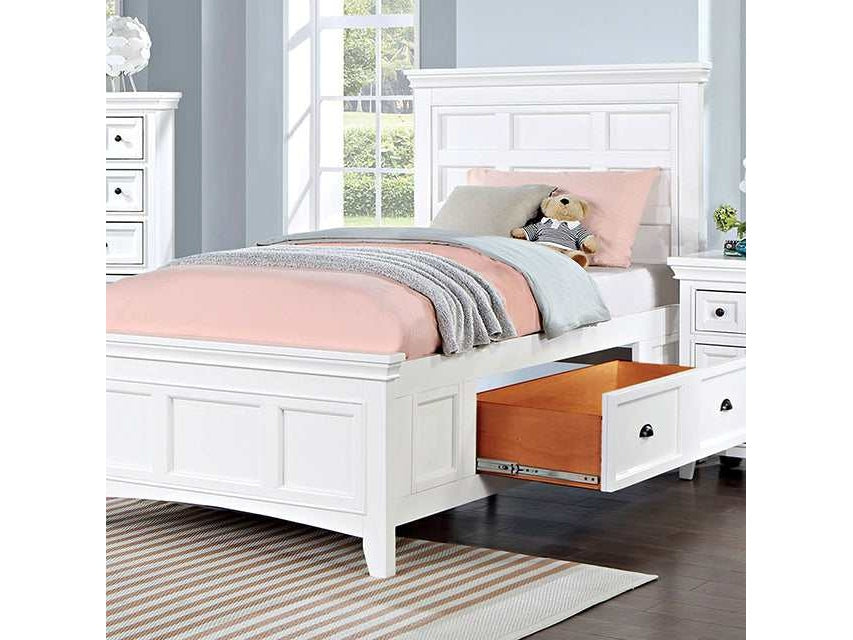 Castile White Twin Bed