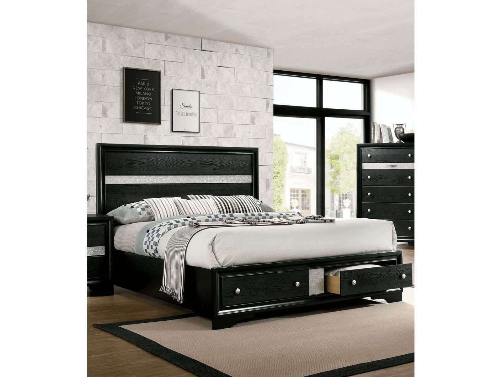 Chrissy Black Eastern King Bed