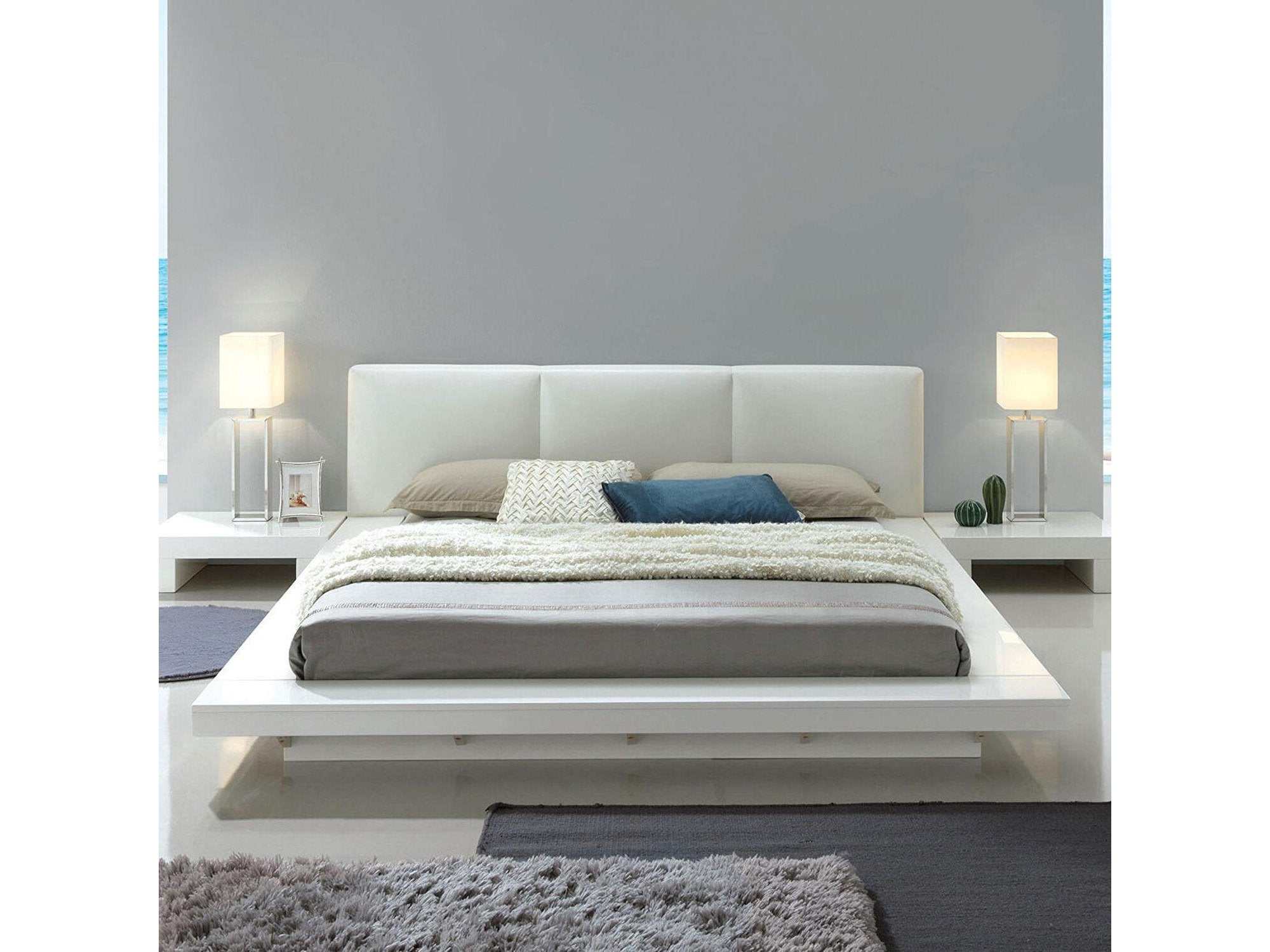 Christie White High Gloss Lacquer Queen Bed