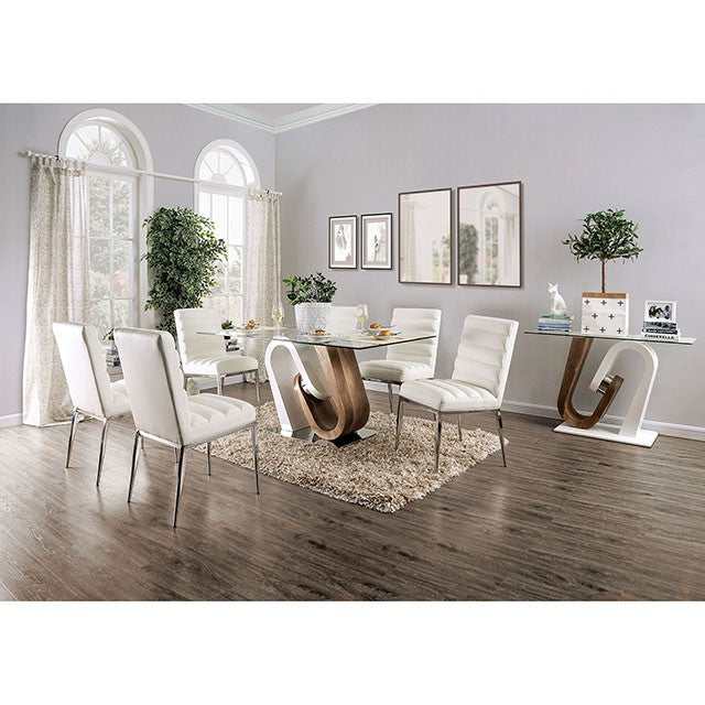 Cilegon White/Natural Tone Dining Table