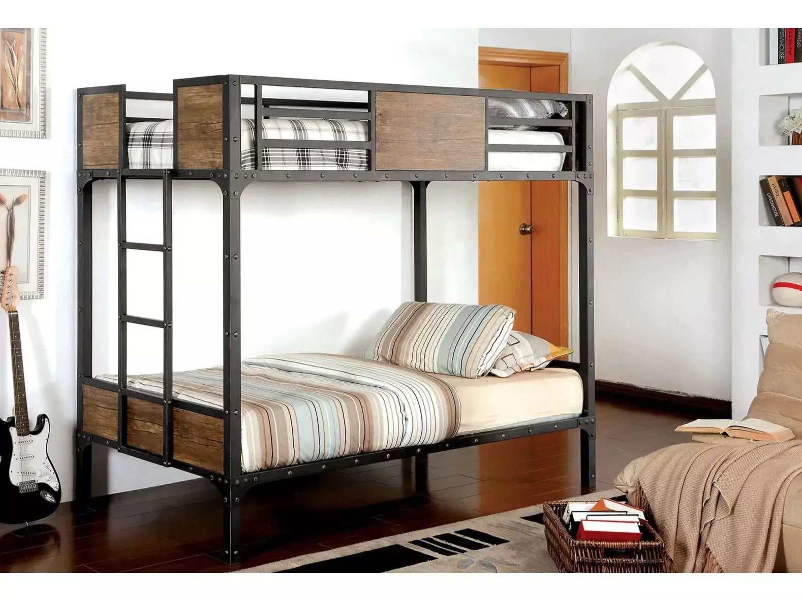 Clapton Black Twin/Twin Bunk Bed