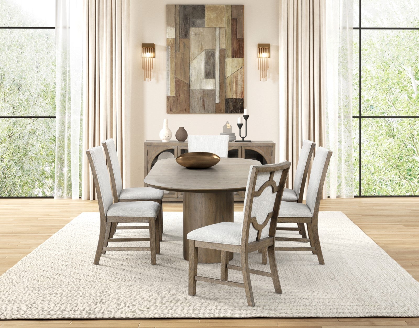 Clements Oak 9 Pc. Dining Room Set