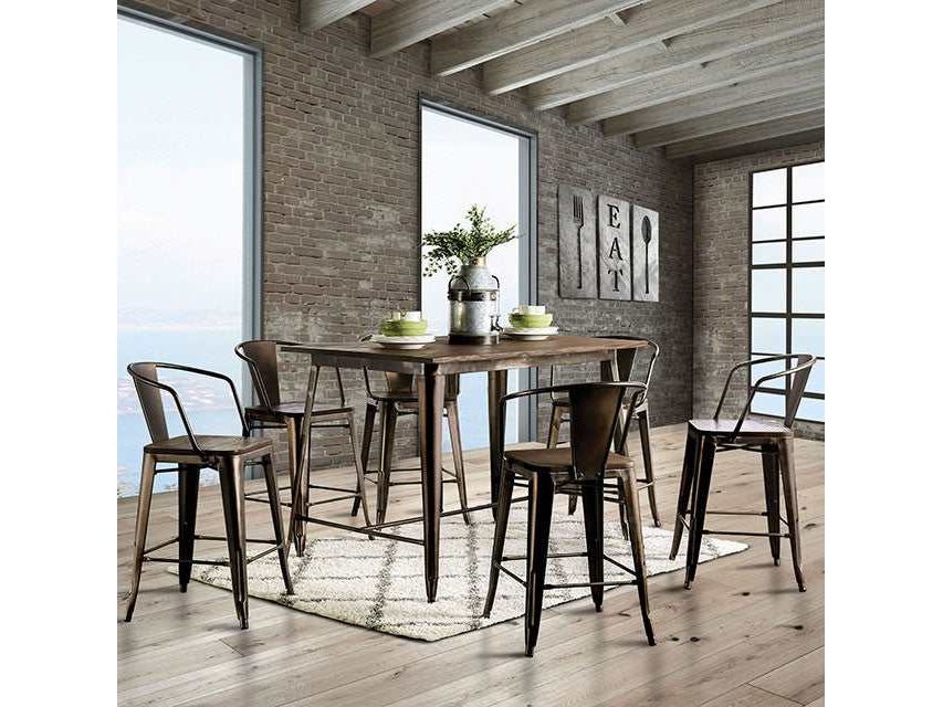 Cooper Dark Bronze/Dark Oak Counter Height Table
