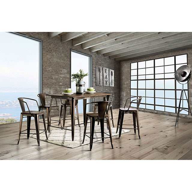 Cooper Dark Bronze/Dark Oak Counter Height Table