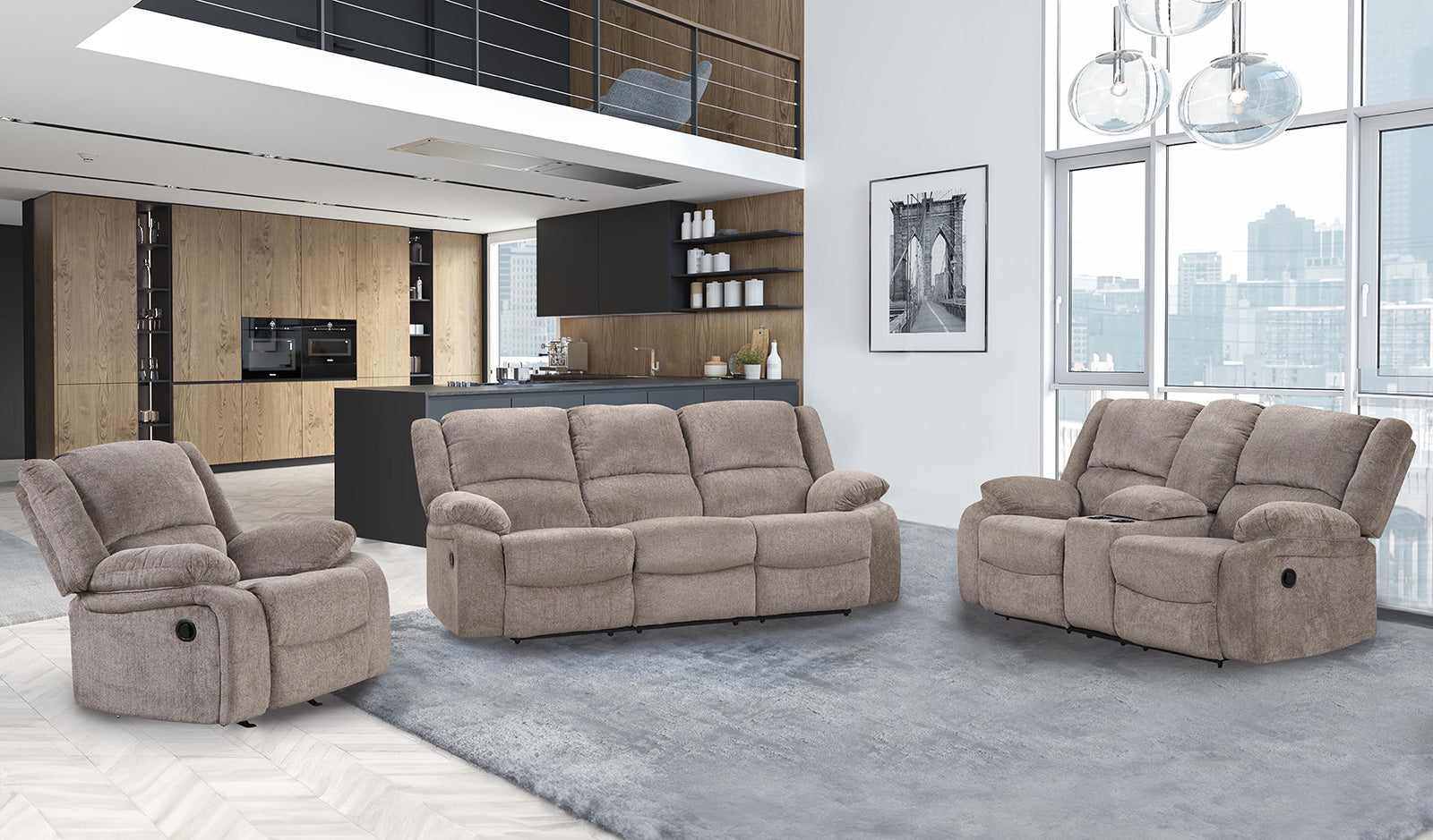 Cosimo Mocha Reclining Loveseat