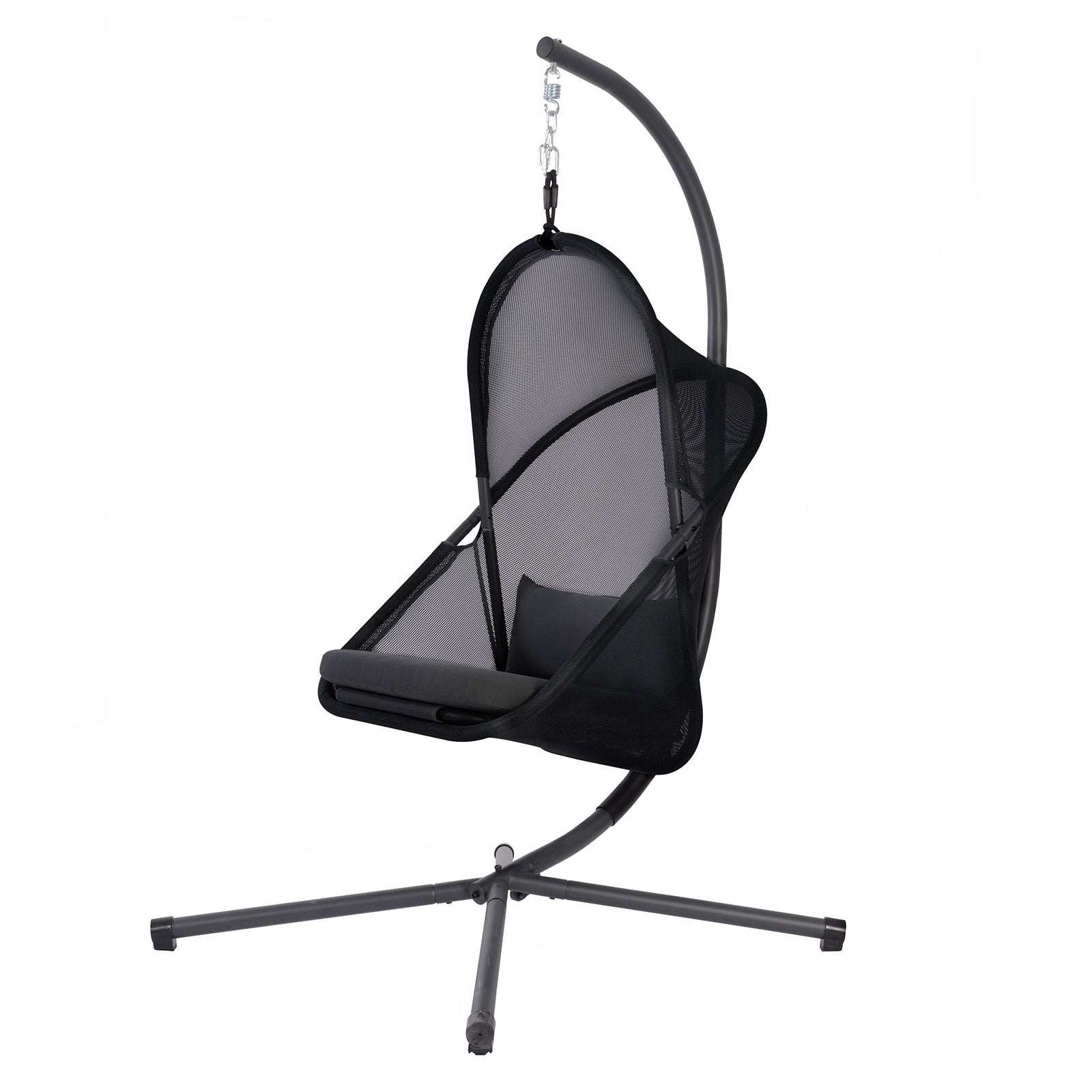 Crush Black Outdoor Swing Chair w/Stand