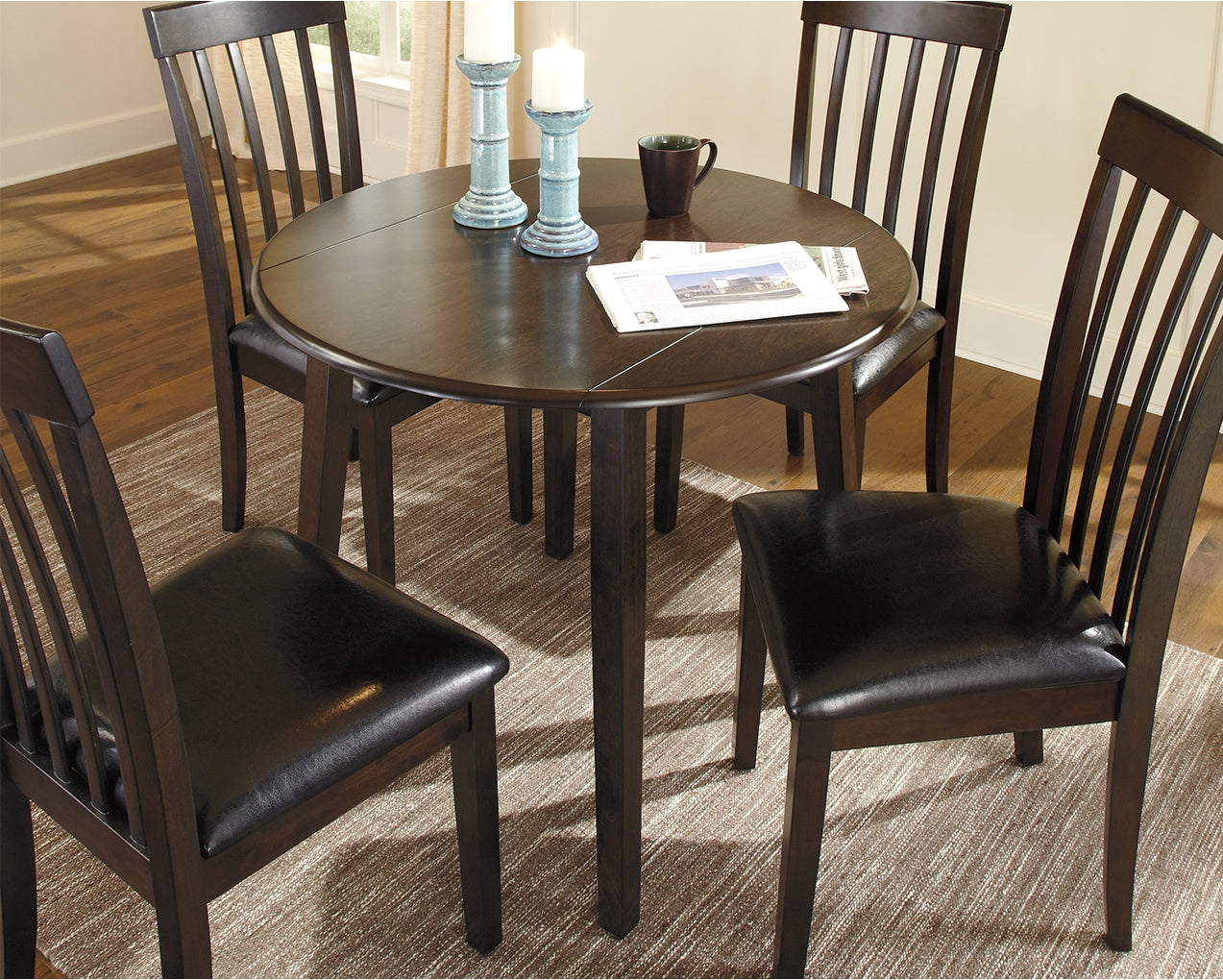 Hammis Round Dining Room Drop Leaf Table
