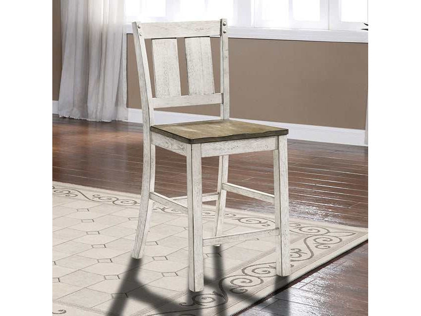 Dakota Antique White/Ash Brown Counter Height Chair (Set of 2)