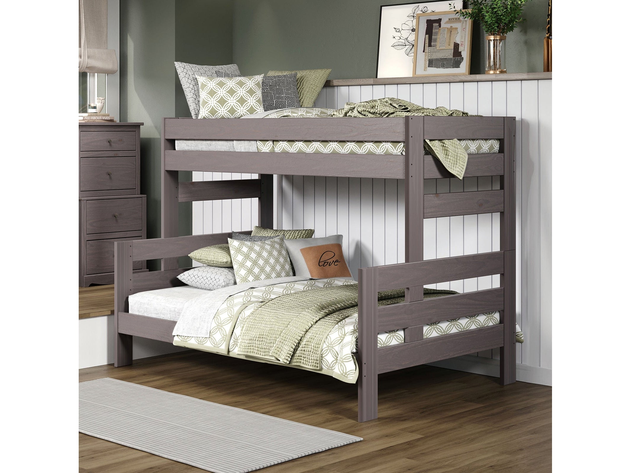 Damaris Gray Twin/Full Bunk Bed