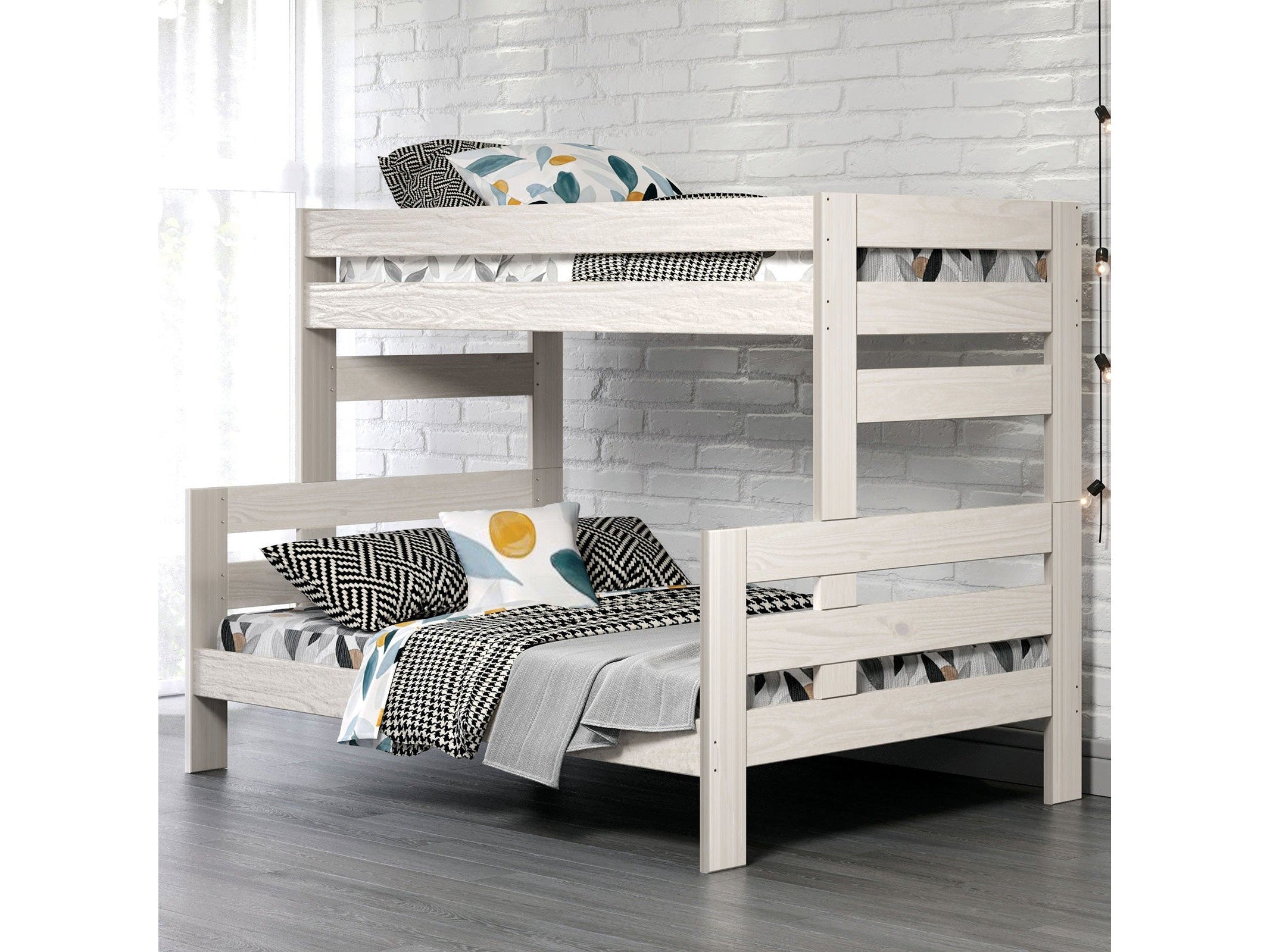Damaris White Twin/Full Bunk Bed
