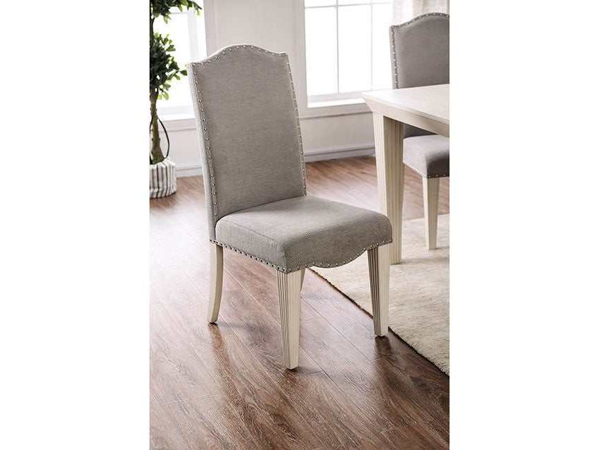 Daniella Antique White/Gray Side Chair (Set of 2)