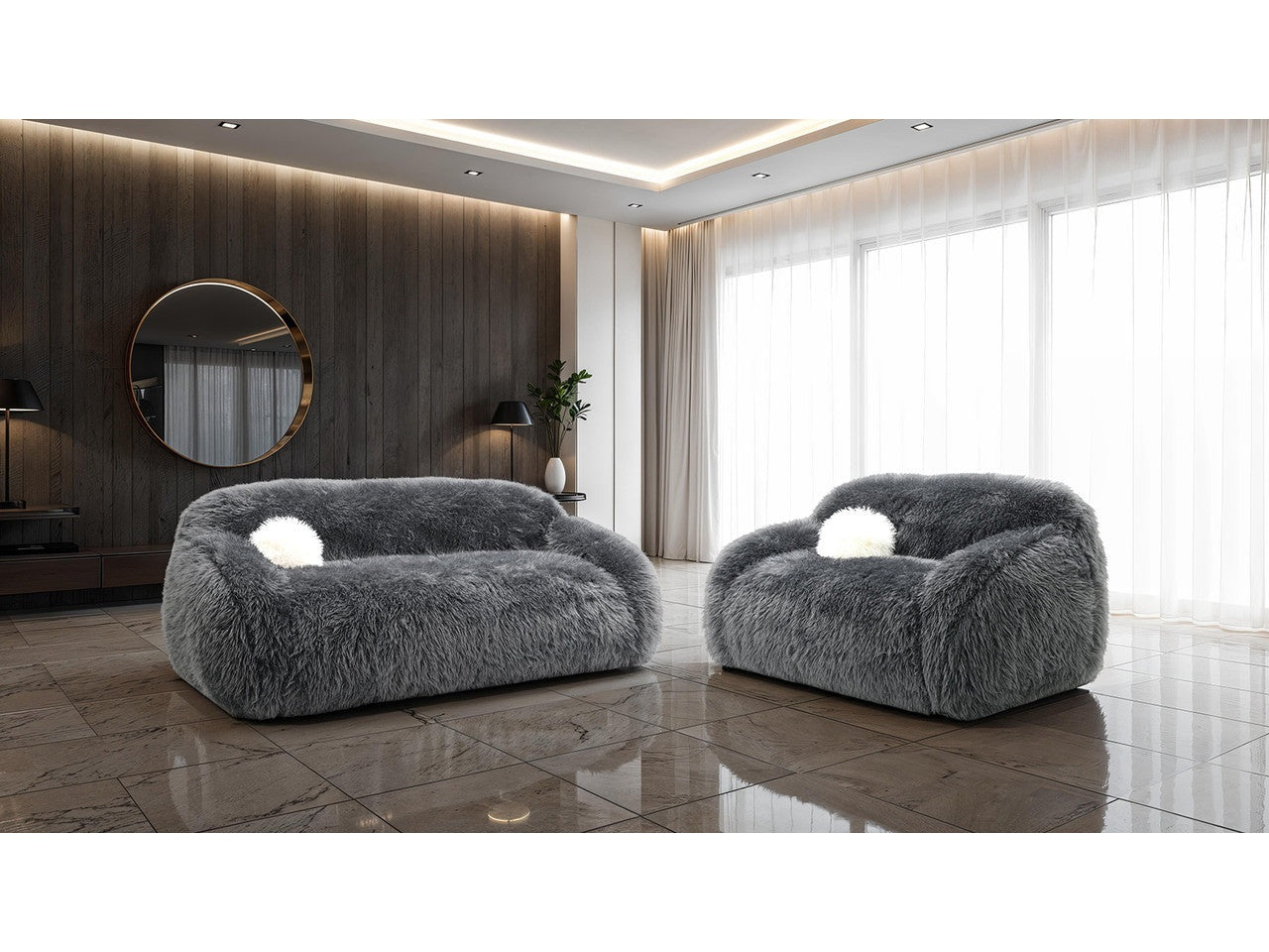 Darwen Dark Gray Sofa & Loveseat