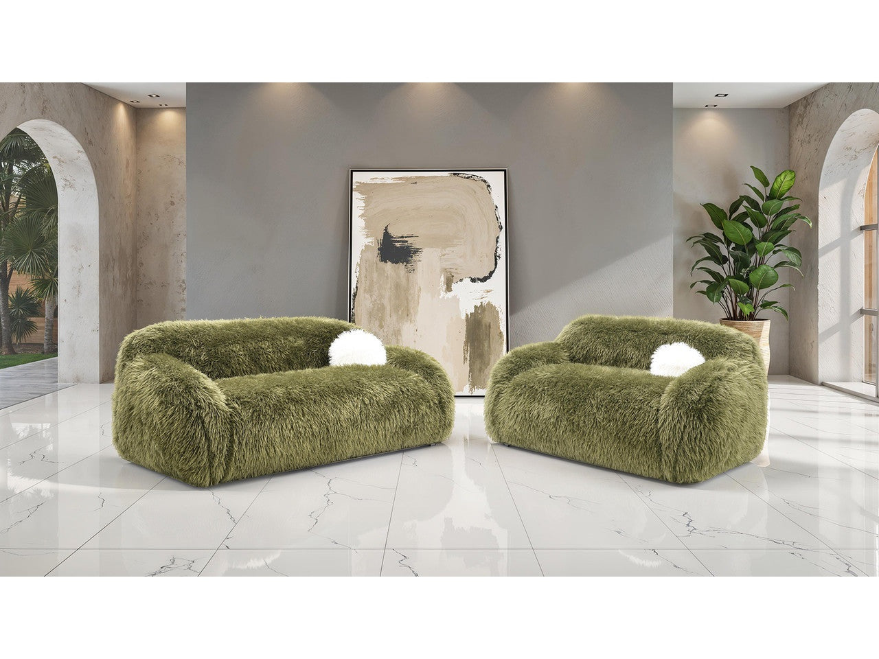 Darwen Green Sofa & Loveseat