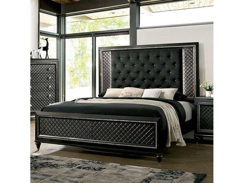 Demetria Metallic Gray Queen Bed