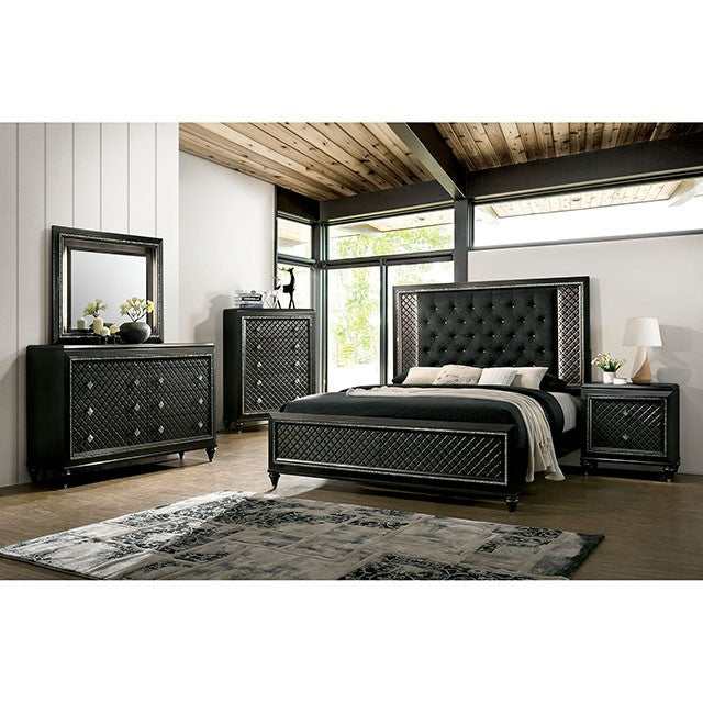 Demetria Metallic Gray Queen Bed