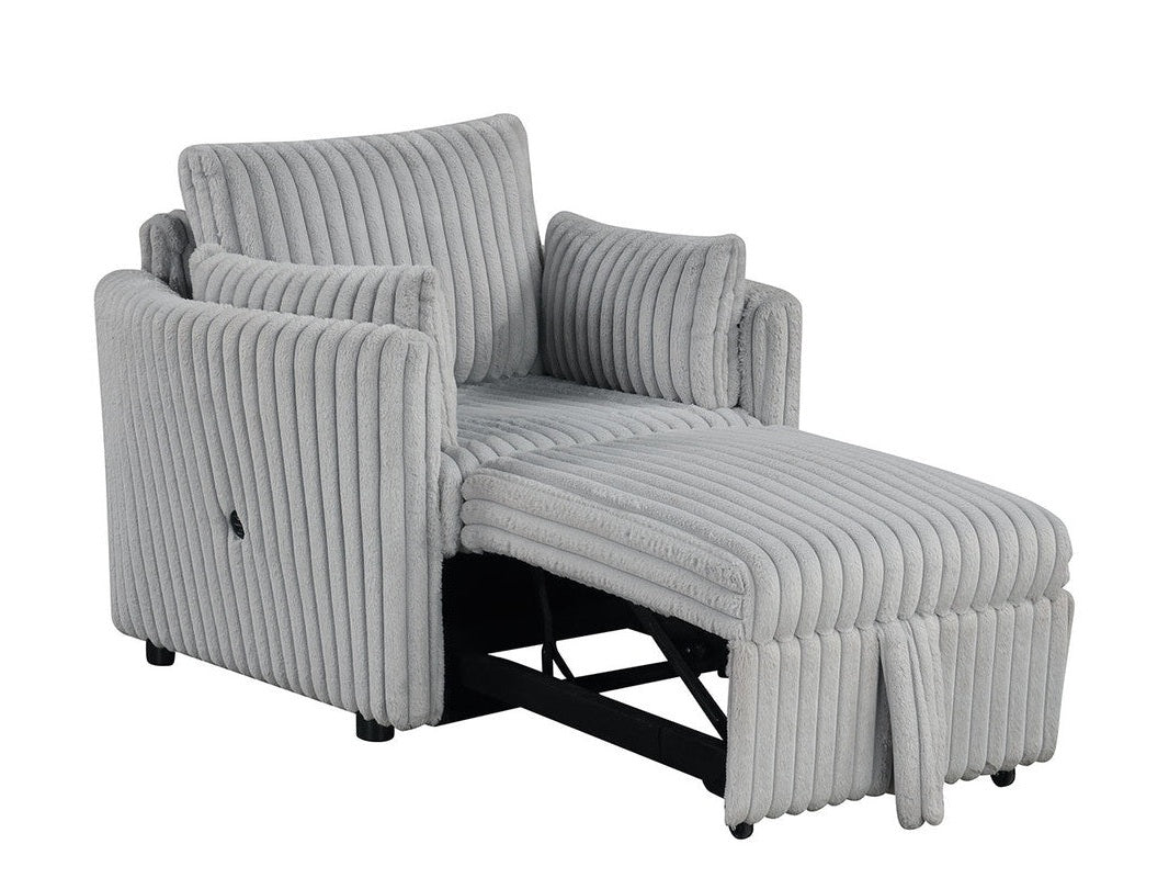 Denholme Gray Chair w/ Pull Out