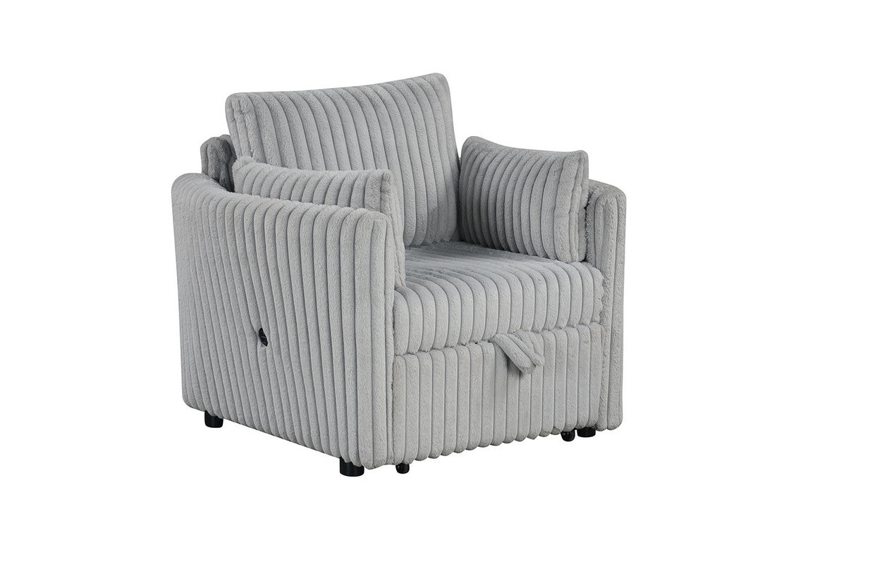 Denholme Gray Chair w/ Pull Out
