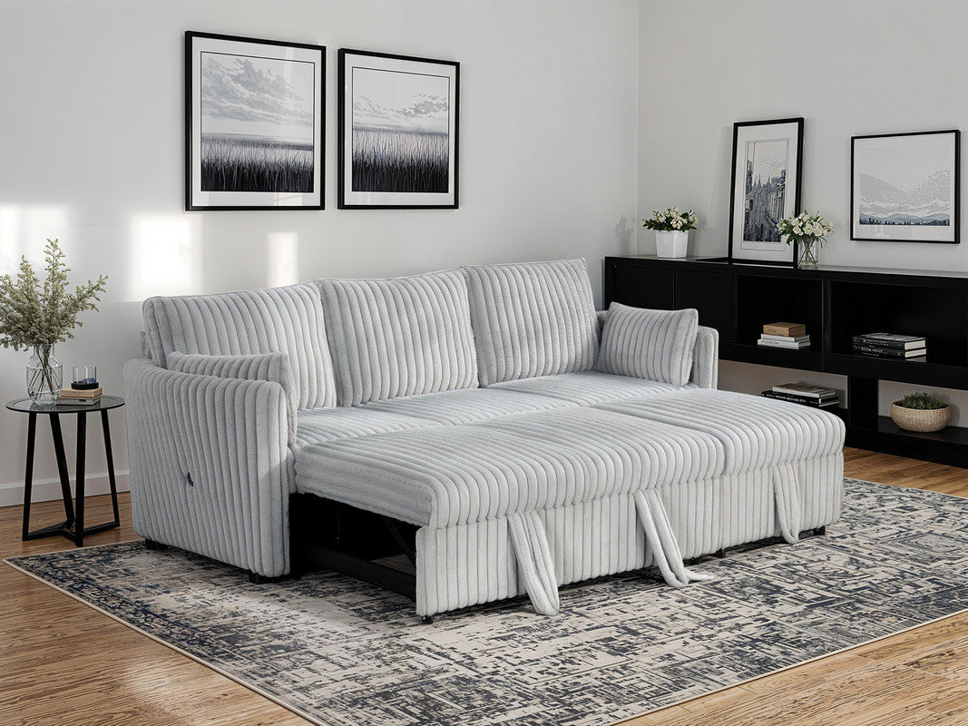 Denholme Gray Sectional w/ Pull Out