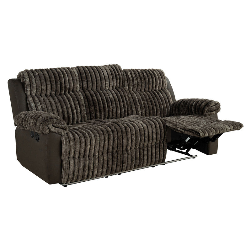 Dionysus Brown Manual Reclining Sofa w/ USB & LED