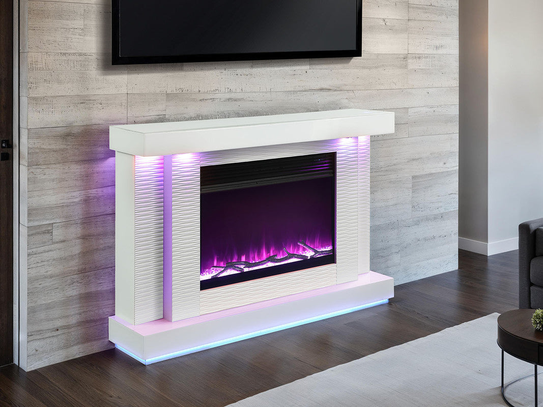 Dorrit White 55" Electric Fireplace