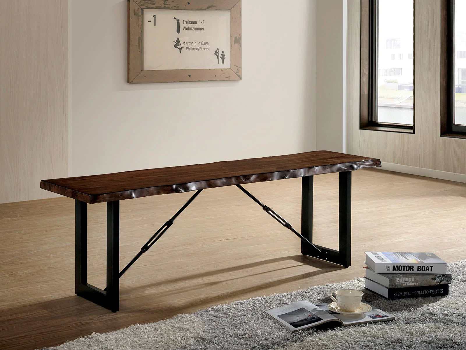 Dulce Walnut & Black Bench
