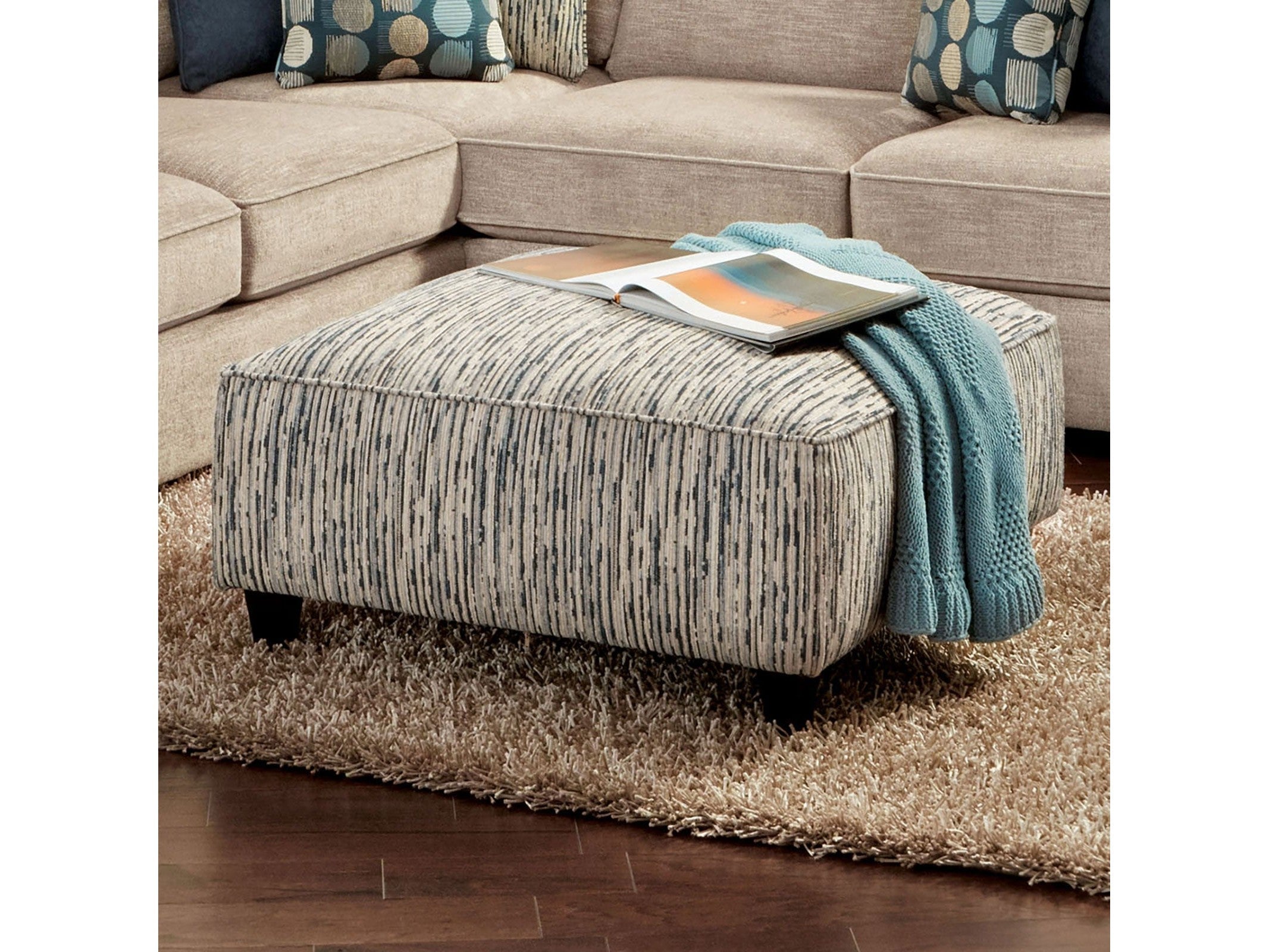 Eastleigh Stripe Multi Ottoman