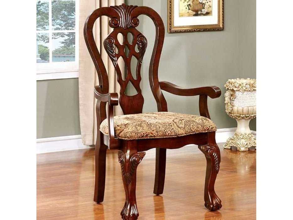 Elana Brown Cherry & Brown Dining Arm Chair (Set of 2)